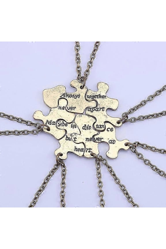 BFF Necklace For 6 Stainless Steel Family Friendship Puzzle Sister Necklace Set