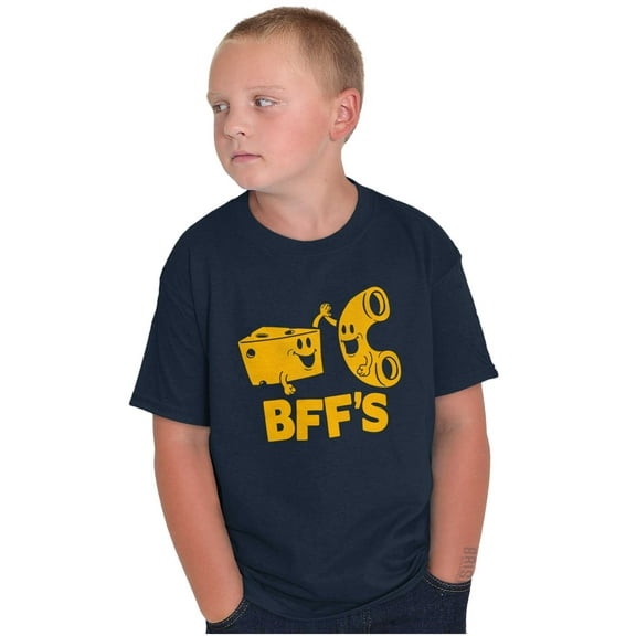 BFFS Mac n Cheese Funny Best Friends Crewneck T Shirts Boy Girl Teen Brisco Brands L