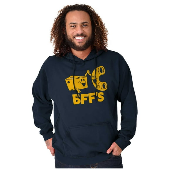 BFFS Mac n Cheese Funny Best Friends Unisex Plus Fleece Graphic Hoodie Brisco Brands 2X