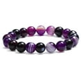 thumbnail image 1 of BFGFGO Purple Agate Stone Bead Bracelet, 10mm, 8 Inches, Spiritual Chakra Energy Bracelet for Men and Women, 1 of 8