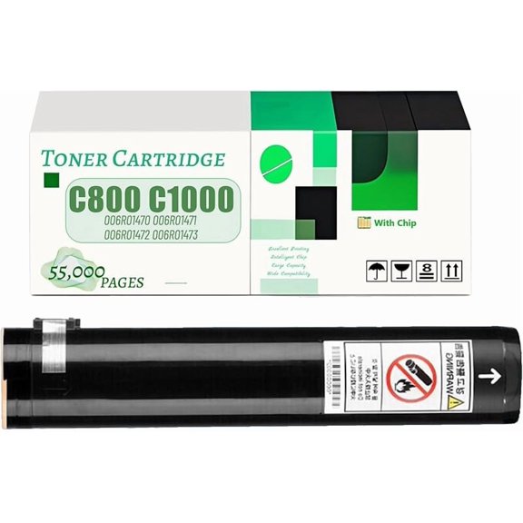 BFGK 006R01470 006R01471 006R01472 006R01473 Compatible Toner Cartridges, Work for Xerox Color 800 Press 1000 Press Printers, High Capacity 55,000 Pages, High-Definition 1 Cyan