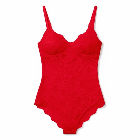 BFHHYA Bodysuits for Women Floral Lace Shapewear Tummy Control Adjustable Strap Thong Bodysuit V-Neck Sleeveless Body Shaper