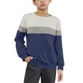 thumbnail image 1 of BFHHYA Boys' Colorblock Sweatshirt Kids Light Fleece Long-Sleeve Crew Neck Pullover Basic Top for Daily Commutes & Outdoor Play(1-15Y), 1 of 5