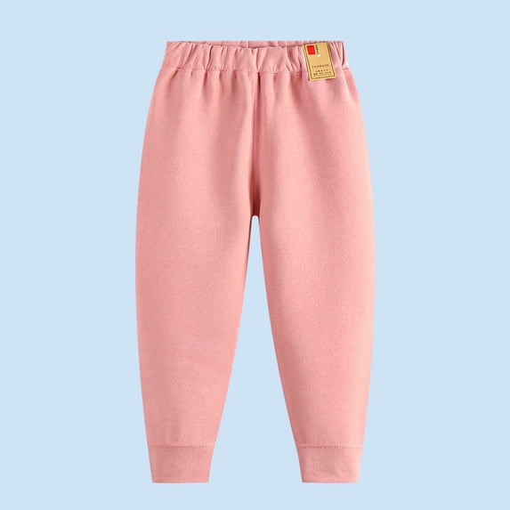 BFHHYA Boys Girls Fleece Lined Sweatpants Kids Straight Leg Elastic Waist Sweat Pants Fall Winter Casual Athletic Warm Jogger Pants