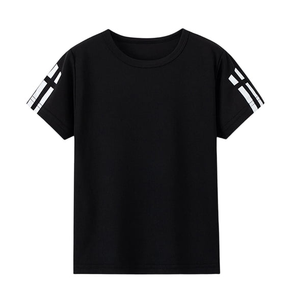 BFHHYA Boys Girls Quick Dry Athletic T-Shirts Color Block Crew Neck Short Sleeve Tees Kids Breathable Running Tops 3-14 Years