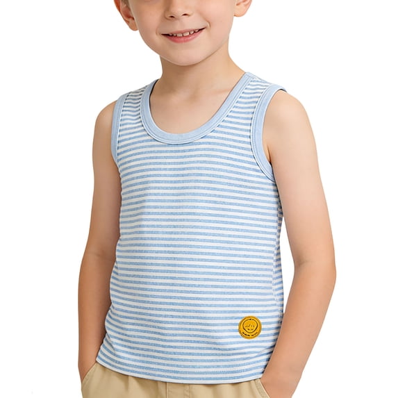 BFHHYA Boys Girls Summer Tank Tops Striped Sleeveless Round Neck Shirts Soft Casual Tee Top for Youth Boys Girls Size 2-10 Years