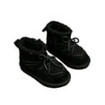 thumbnail image 1 of BFHHYA Boys Girls Winter Boots Faux Furry First-Walker Soft Warm Shoes Snow Shoes Outdoor with Laces & Side Zipper, for Winter Playdates & Daily Wear, 1 of 5