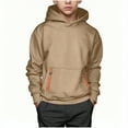 thumbnail image 1 of BFHHYA Boys' Hooded Cargo Sweatshirt Kids Light Fleece Long Sleeve Casual Hoodie Loose Pullover with Pockets, for Daily Wear(4-15Y), 1 of 3