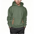 thumbnail image 1 of BFHHYA Boys' Hooded Cargo Sweatshirt Kids Light Fleece Long Sleeve Casual Hoodie Loose Pullover with Pockets, for Daily Wear(4-15Y), 1 of 3