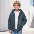thumbnail image 1 of BFHHYA Boys Winter Coat Teens Youth Casual Zip up Quilted Jackets Windproof Windbreaker Kids Long Sleeve Hooded Outwear with Pockets 5-16 Years, 1 of 8