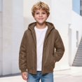 thumbnail image 1 of BFHHYA Boys Winter Coat Teens Youth Casual Zip up Quilted Jackets Windproof Windbreaker Kids Long Sleeve Hooded Outwear with Pockets 5-16 Years, 1 of 8