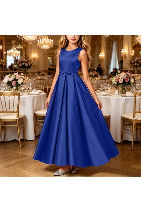 Flower Girls Dress Flowy A Line Swing Sleeves Maxi Dresses Evening Formal Pegeant Dance Gown