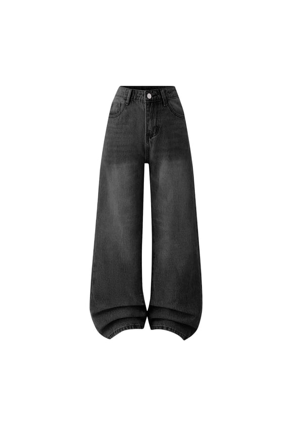 Girls Baggy Jeans Wide Leg High Waist Denim Pants Hip Hop Loose Long Trousers Streetwear for Teens Girls Size 12-16 Years