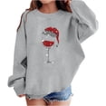 thumbnail image 1 of BFHHYA Girls Boys Christmas Sweatshirt Kids Wine Glass Print Crew Neck Sweatshirt Long Sleeve Casual Pullover for Holiday Photos (1-13Y), 1 of 3