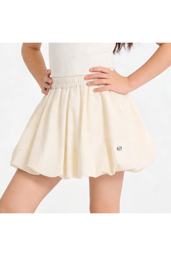 Girls Bubble Skirt Elastic Waist Puffy Mini Skirt Flowy A Line Balloon Skirt with Liner for Teens Girls Size 3-15 Years