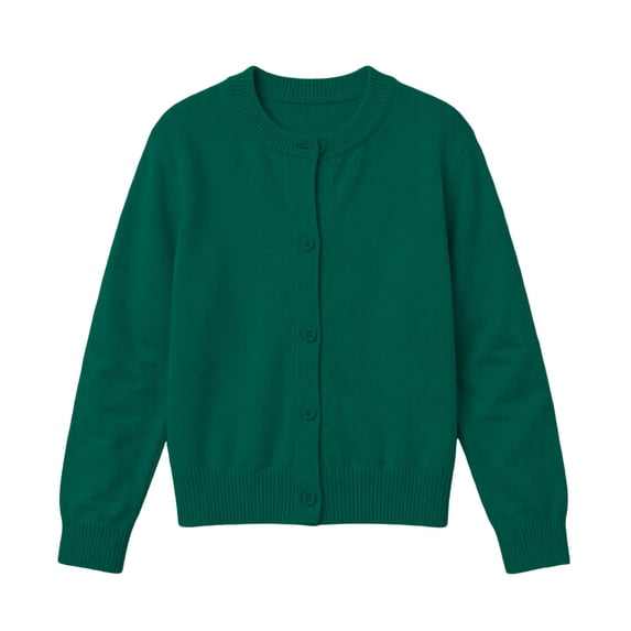 BFHHYA Girls Button Down Cardigans Long Sleeve Round Neck School Uniform Kids Knit Sweater Outerwear 1-11 Years