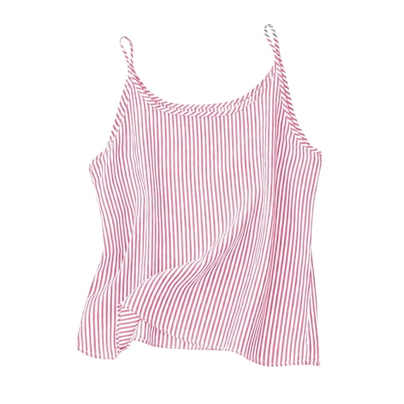 BFHHYA Girls Cotton Linen Striped Tank Tops Sleeveless Round Neck Spaghetti Strap Tops Casual Summer Blouses for Kids 3-12 Years