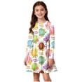thumbnail image 1 of BFHHYA Girls Easter Dress Cute Print Long Sleeve Flowy Dresses Summer A Line Swing Sundresses for Kids Girls 4-14 Year, 1 of 1
