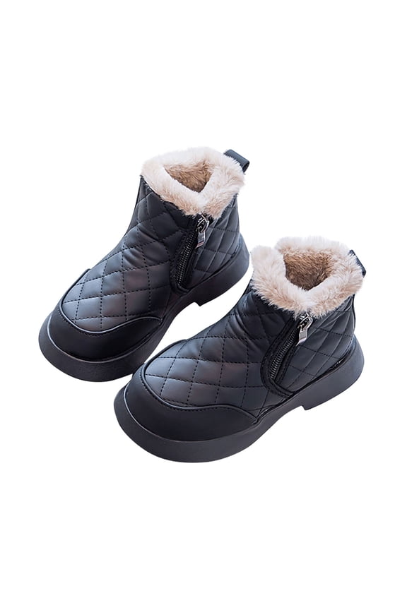Girls' Girls Snow Boots Water Resistant Walking Ankle Boots Fleece Winter Boots Warm Side-Zip Martin Boots for School Runs & Snowy Playdates