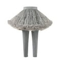 thumbnail image 1 of BFHHYA Girls Leggings with Skirt Footless Star Sparkly Tulle Skirt Pants Kids Ruffle Tutu Pant School Uniform 1-10 Years, 1 of 3