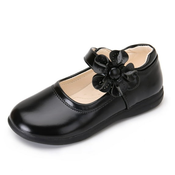 BFHHYA Girls' Mary Jane Shoes Faux Leather Flower Soft-Sole Flats Princess Shoes for Stage Performances & Formal Occasions (3.5-11.5Y)