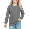 thumbnail image 1 of BFHHYA Girls' Printed Crew Neck Long Sleeve Shirt Casual Loose Pullover Top for Kids for Fall Indoor Activities & Casual Gatherings 5-14Y, 1 of 8