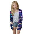 thumbnail image 1 of BFHHYA Girls' Sequin 3D Print Cardigan Lightweight Long Sleeve Open Front Jacket with Pockets, for Indoor Activities & Birthday Parties(5-14Y), 1 of 7