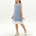 thumbnail image 1 of BFHHYA Girls Sleeveless A-Line Dress Casual Patchwork Pleated Dress Kids Fashion Cute Bowknot Sundress Size 18 Months-8 Years, 1 of 8