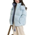 thumbnail image 1 of BFHHYA Girls Winter Lightweight Puffer Coat Zip-Up Stand-Collar Hooded Jacket Long Sleeve Warm Outerwear for After-School Activities 5-15Y, 1 of 4
