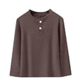 thumbnail image 1 of BFHHYA Kids (1-15Y) Long Sleeve Base Layer Top Boys Girls Button-Collar Casual Thermal Shirt Soft Solid Color Crew Neck Top for Layering Under Jackets, 1 of 4