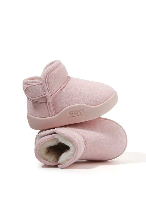 Kids' Ankle Snow Boots Boys Girls Fuzzy Fleece Lining Warm Boots Anti-Slip Soft Sole Winter Boots for Daily Wear & Playdates