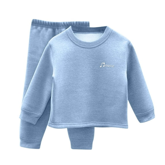 BFHHYA Kids Boys Girls (0-13Y) Thermal Set Long Sleeve Top & Bottom Fleece Lined Long Johns Base Layer Underwear for Fall/Winter Bedtime Sleep