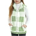 thumbnail image 1 of BFHHYA Kids Boys Girls Plaid Fuzzy Vest Zip-Up Collared Sleeveless Fleece Jacket Winter Warm Vest with Pockets for Fall/Winter Layered Wear (3-15Y), 1 of 7