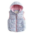 thumbnail image 1 of BFHHYA Kids Boys Girls Puffer Hooded Vest Printed Zip-Up Fleece-Lined Sleeveless Winter Warm Coat Outerwear for School Morning Runs(3-11Y), 1 of 8