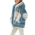 thumbnail image 1 of BFHHYA Kids Color-Block Fleece Jacket Unisex Girls Boys Casual Fuzzy Zip-up Hoodie Coat Warm Outerwear for Weekend Errands & Outdoor Playdates, 1 of 7