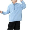 thumbnail image 1 of BFHHYA Kids Girls Boys Quarter-Zip Sweatshirt Fleece-Lined Warm Long Sleeve Pullover Top with Side Pockets for Fall Winter Sports & Weekend Errands(4-15Y), 1 of 9