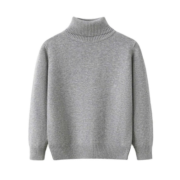 BFHHYA Kids Girls Boys Turtleneck Knit Base Layer Long Sleeve Warm Sweater for Family Trips & School Uniform Layering (2-15Y)