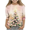 thumbnail image 1 of BFHHYA Kids' Unisex Christmas T-Shirt Boys Girls Light-Up Christmas Tree Graphic Tee 3/4-Sleeve Crew Neck Top for Christmas Eve Events(3-12Y), 1 of 5