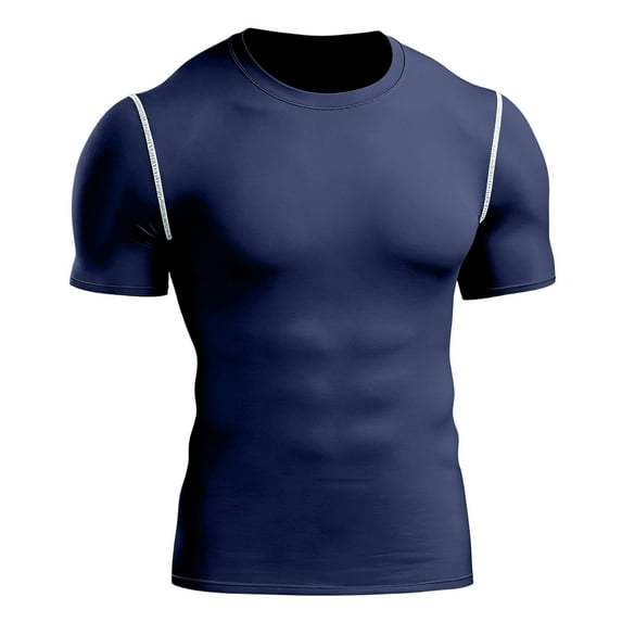 BFHHYA Men's Athletic Shirts Short Sleeve Crewneck Workout T-Shirt Base Layer Sports Running Undershirts Tops