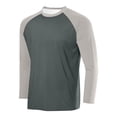 thumbnail image 1 of BFHHYA Mens Raglan Color Block T-Shirts Long Sleeve Round Neck Tops Casual Pullover Athletic Shirts, 1 of 2