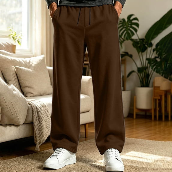 BFHHYA Mens Sweatpants Straight Leg Drawstring Elastic Waist Sweatpants Fall Casual Athletic Jogger Pants with Side Pockets