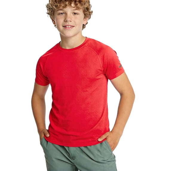 BFHHYA Teens Quick Dry Athletic T-Shirts Crew Neck Short Sleeve Tees Summer Breathable Sport Tops for Boys & Girls 3-14 Years