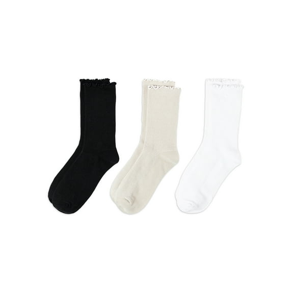 BFNY Crew Solid Print Work Socks (Women's) 3 Pack