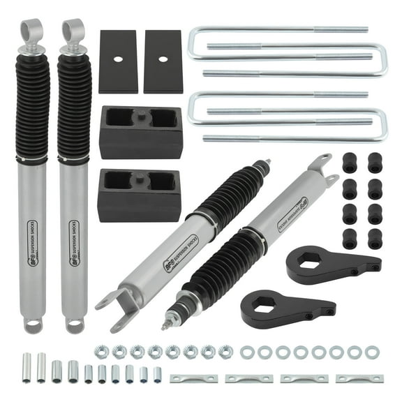 BFO 1-3 Front & 3 Rear Leveling Lift Kit w/Shocks for Chevy Silverado/GMC Sierra 1500 4WD 1999-2007 6-LUG, Torsion Bar Lift Keys Suspension Lift Kit