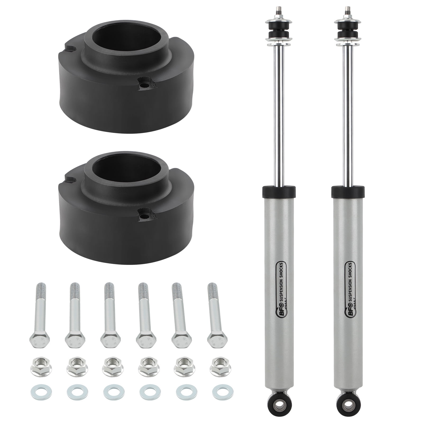 BFO 2.5" Front Lift Kit for Dodge Ram 1500 2500 3500 4WD 1994-2013, Suspension Coil Spacers + High-Pressure Nitrogen Shock Absorbers