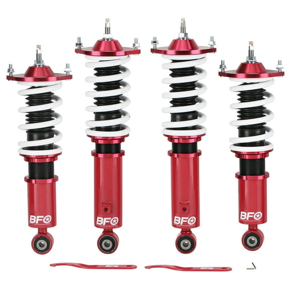 BFO Coilovers for Mazda MX-5 NA NB 1989-2005, for Mazda Miata MX-5 1989-2005, 24 Levels Damper Adjustable Coilovers Suspension Kit, Height Adjustable Lowering Kit, Red
