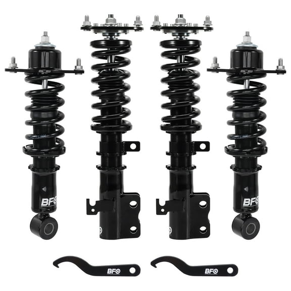 BFO Coilovers for Toyota Corolla E130 2003-2008, for Toyota Matrix XRS E130 2003-2008, Height Adjustable Coilovers Suspension Kit, Preset Damping Shock Absorber Struts, Lowering Kit Black
