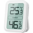 thumbnail image 1 of BFOUR Digital Indoor LCD Thermohygrometer, White, 1 of 8