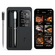 BFOUR Wireless Meat Thermometer with 2 Probes - Bluetooth Smart BBQ Food Thermometer with 500ft Range & App - Rechargeable Digital Cooking Thermometer for Grilling, Smoking, Oven