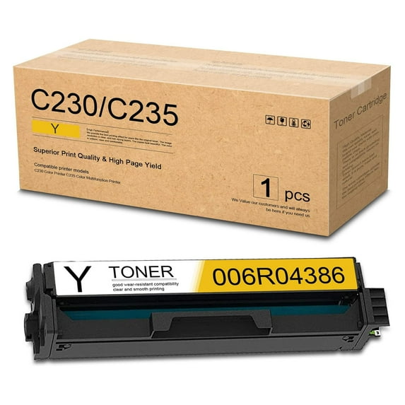 BFPOV C230/C235 Yellow Toner Cartridge 1-Pack: 006R04386 Toner Cartridge Replacement for Xerox C230 Color C235 Multifunction Printer
